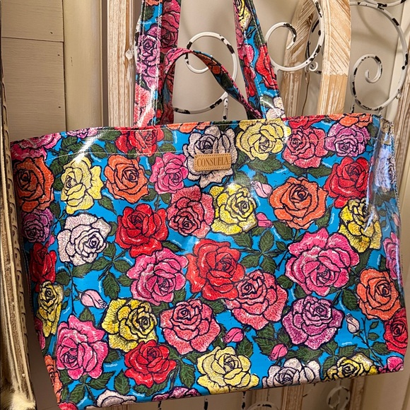 Consuela Handbags - Consuela Vibrant Rose Pattern Tote